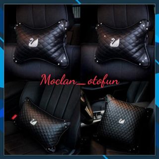 Bộ Gối Tựa Ô Tô Vương Miện Thiên Nga Phụ Kiện Trang Trí Xe Hơi
