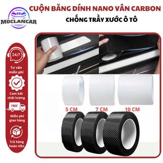 Cuộn Băng Dính Nano Vân Carbon Chống Trầy Xước Cho Cột A Và Bậc Cửa Xe Ô Tô - Cuộn 3 Mét - Moclancar