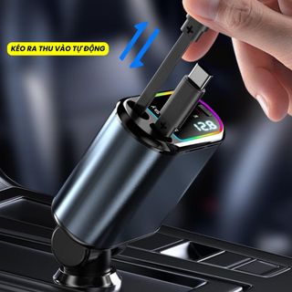 Tẩu sạc nhanh Ô Tô 120W 4 Trong 1 Có Bóng Đèn Led Sao Chiếu Sáng, Tẩu Sạc USB+C Sạc Điện Thoại, Digital camera