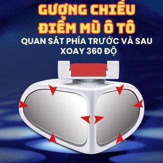 Bộ 2 Gương Chiếu Điểm Mù Ô Tô Quan Sát Trước Sau Chống Nước Góc Rộng An Toàn Khi Sử Dụng Lắp Đặt Dễ Dàng