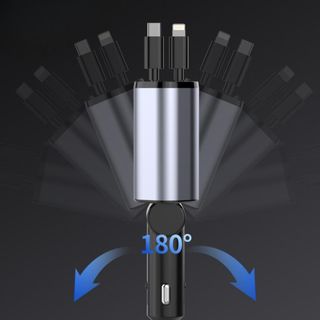 Tẩu sạc nhanh Ô Tô 120W 4 Trong 1 Có Bóng Đèn Led Sao Chiếu Sáng, Tẩu Sạc USB+C Sạc Điện Thoại, Digital camera