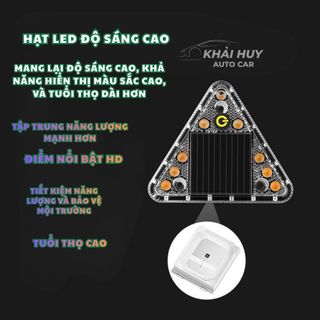 Đèn LED Cảnh Báo Nguy Hiểm NLMT Hình Tam Giác Kiêm Pin Sạc Dự Phòng Cho Ô Tô|KHAIHUYAUTO