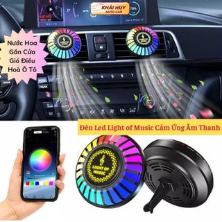 Đèn Led Light of Music Cảm Ứng Âm Thanh Nước Hoa Gắn Cửa Gió Điều Hoà Ô Tô khaihuyauto