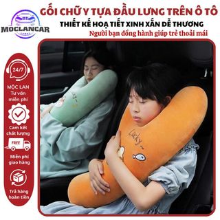 Gối Ôm, Gối Tựa Đầu Khi Ngủ Cho Bé Trên Ô Tô, Gối Ôm Chữ Y Thiết Kế Họa Tiết Xinh Xắn, Dễ Thương