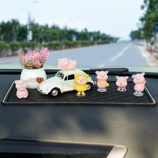 Trang trí Taplo-6 chó heo hồng mini dễ thương mỗi con 1 tư thế khách nhau