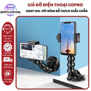 Giá đỡ điện thoại GOPRO hít cửa quay video TIKTOK , xem maps trên ô tô, gắn taplo kính kẹp cực chắc chắn Phụ Kiện Kem