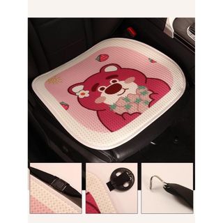 Bộ Lót Ghế Tản Nhiệt Hoạt Hình , Gấu Dâu Lotso Dễ Thương , Đệm Ghế Ô Tô, Đệm Lót Ghế Chống Trợt, Thoáng Khí