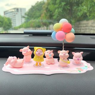 Trang trí Taplo-6 chó heo hồng mini dễ thương mỗi con 1 tư thế khách nhau