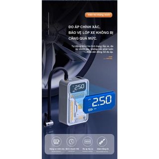 (2 mẫu)Bơm lốp xe hơi đa năng mini SUITU công suất 120W áp suất 150 PSI cầm tay không dây nhỏ gọn