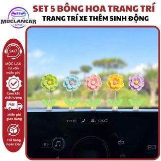 Set 5 Bông Hoa Mini Lò Xo Lắc Lư Trang Trí Taplo Ô Tô Trang Trí Xe Thêm Sinh Động Dễ Thương