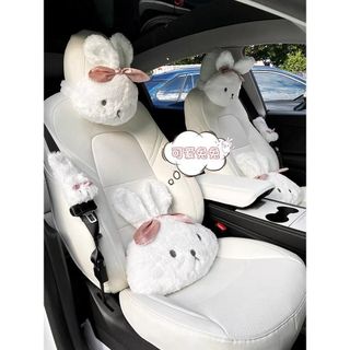 Bộ Gối Tựa Đầu Tựa Lưng Trên Ô Tô Hình Thỏ Bông Tai Dài Dễ Thương-Sử Dụng Trên Ô TÔ Ghế Văn Phòng
