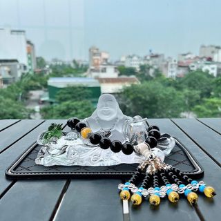 [SÉT AN LẠC] Tượng Phật Di Lặc Lưu Ly Pha Lê Cao Cấp Trang Trí Taplo Ô Tô Nhà Cửa Mang Lại Bình An May Mắn