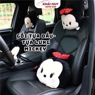 (Có Sẵn) Gối Tựa Đầu Ô Tô Chuột Mickey Cute – Gối Tựa Lưng, Trang Trí Nội Thất Xe