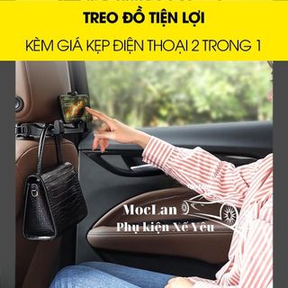 Móc treo đồ kiêm giá đỡ sau ghế ô tô phụ kiện nội thất xe hơi Phụ Tùng