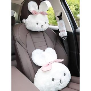 Bộ Gối Tựa Đầu Tựa Lưng Trên Ô Tô Hình Thỏ Bông Tai Dài Dễ Thương-Sử Dụng Trên Ô TÔ Ghế Văn Phòng