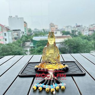 [Sét Yêu Đời] Tượng Phật Bồ Tát Lưu Ly Pha Lê Mix Vòng Tua Đá, Bình Hoa Bi, Hũ Vàng, Tứ Không Mang Lại May Mắn, Bình An