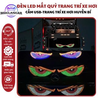 Bộ 2 Đèn LED Mắt Quỷ Linh Hoạt USB Trang Trí Xe Hơi Hiệu Ứng Ánh Sáng ấn Tượng Đỏ Vàng Xanh Lá Cắm USB Dễ Lắp Đặt Phù Hợp Mọi Dòng Xe
