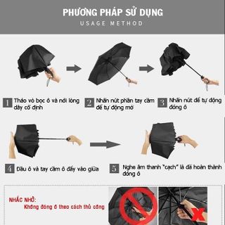 Ô Dù Che Nắng Che Mưa Sử Dụng Ngoài Trời Gấp Gọn Tự Động 2 Chiều 24 Nan Kép Cao Cấp