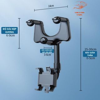 Giá đỡ điện thoại ô tô kẹp gương chiếu hậu trên xe hơi xoay 720 độ chống rung treo đa điểm chỉnh góc nhìn đa hướng(hot) Phụ Tùng Phụ Tùng
