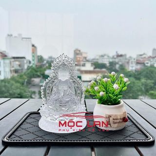 [Sét Yêu Đời] Tượng Phật Bồ Tát Lưu Ly Pha Lê Mix Vòng Tua Đá, Bình Hoa Bi, Hũ Vàng, Tứ Không Mang Lại May Mắn, Bình An