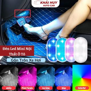 Đèn Led Mini Nội Thất Ô Tô Đèn Cảm Ứng Không Dây Sạc USB Gắn Trần Xe Hơi khaihuyauto