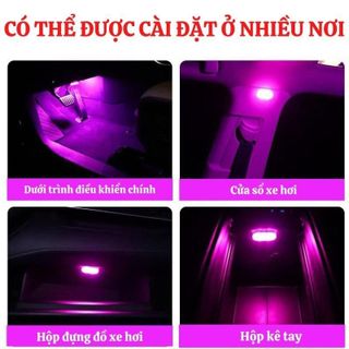 Đèn Led Mini Nội Thất Ô Tô Đèn Cảm Ứng Không Dây Sạc USB Gắn Trần Xe Hơi khaihuyauto