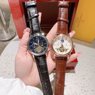 SĂN ĐỒNG HỒ NAM TRUNG CẤP PATEC DÂY DA MẶT SỐ VẠCH MÁY CƠ