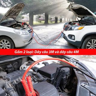 Bộ 2 dây câu bình ắc quy xe ô tô chịu tải 2000AMP Dài 4 Mét - Sản phẩm cứu hộ đa năng