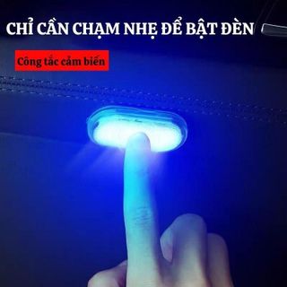 Đèn Led Mini Nội Thất Ô Tô Đèn Cảm Ứng Không Dây Sạc USB Gắn Trần Xe Hơi khaihuyauto