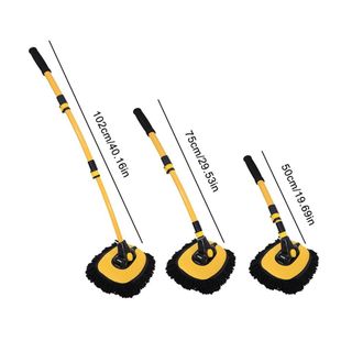 (Hàng Mẫu 2) Chổi Lau Rửa Xe Ô Tô Sợi Mềm – Cán Cong Kéo Dài 1.2m Có Thể Rút Gọn, Lau Kính & Thân Xe Không Trầy