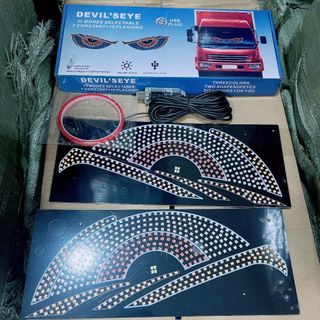 Bộ 2 Đèn LED Mắt Quỷ Linh Hoạt USB Trang Trí Xe Hơi Hiệu Ứng Ánh Sáng ấn Tượng Đỏ Vàng Xanh Lá Cắm USB Dễ Lắp Đặt Phù Hợp Mọi Dòng Xe