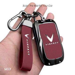 Ốp Chìa Khóa Xe Vinfast VF6-VF7-VF8-VF9 Bọc Chìa Khoá Xe Điện Bằng Da + Hợp Kim Cao Cấp - Móc Khóa