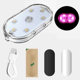 Đèn Led Mini Nội Thất Ô Tô Đèn Cảm Ứng Không Dây Sạc USB Gắn Trần Xe Hơi khaihuyauto