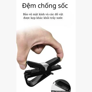 Kẹp Giữ Mắt Kính Xoay 180 Độ - Kẹp Treo Kính Trên Ô Tô - Kẹp Cài Thẻ Tiện Lợi Trên Xe Hơi