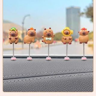Sét 5 Chuột CAPPYBARA Mini Lò Xo Lắc Lư Trang Trí Taplo Ô Tô Trang Trí Xe Thêm Sinh Động Dễ Thương