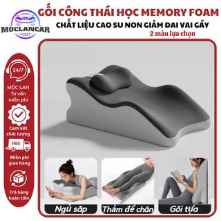 Gối Tình Yêu Memory Foam - Gối Công Thái Học Giảm Đau Vai Gáy, Ngủ Ngon, Nằm Sấp Đọc Sách Thư Giãn