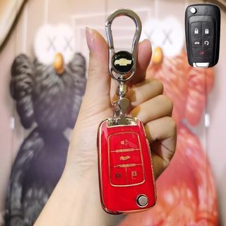 Ốp chìa khóa TPU Chevrolet Cruze, Aveo, Trailblazer, Colorado, Spark, Orlando (4 nút cơ) cao cấp (chìa gập) - có móc khoá và bảo vệ silicon