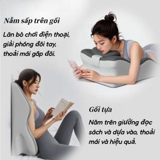 Gối Tình Yêu Memory Foam - Gối Công Thái Học Giảm Đau Vai Gáy, Ngủ Ngon, Nằm Sấp Đọc Sách Thư Giãn