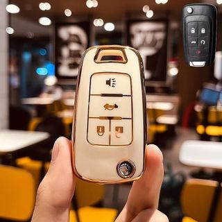 Ốp chìa khóa TPU Chevrolet Cruze, Aveo, Trailblazer, Colorado, Spark, Orlando (4 nút cơ) cao cấp (chìa gập) - có móc khoá và bảo vệ silicon