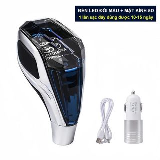 Tay Nắm Cần Số Pha Lê - Kính 5D - Đèn Led