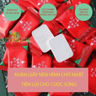 Khăn giấy nén Hàn Quốc thiết kế hình viên kẹo bo tròn đa năng tiện lợi