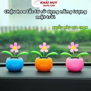 Chậu Hoa Lắc Lư Sử Dụng Năng Lượng Mặt Trời Trang Trí Taplo Ô Tô , Bàn Học , Bàn Làm Việc