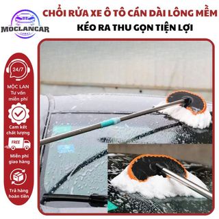 Chổi Lau Vệ Sinh Xe Hơi Cán Dài Lông Mềm,Cán Cầm Tay Kéo Dài Thu Gọn Tiện Lợi, Cây Lau Rửa Xe Ô Tô