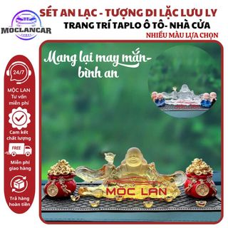 [SÉT AN LẠC] Tượng Phật Di Lặc Lưu Ly Pha Lê Cao Cấp Trang Trí Taplo Ô Tô Nhà Cửa Mang Lại Bình An May Mắn