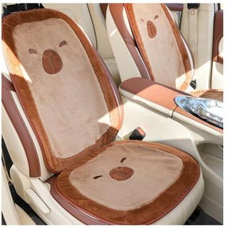 Bộ Lót Ghế Ô Tô Gối Tựa Lưng, Tựa Đầu Ô Tô Hoạ Tiết Chuột Capybara Dễ Thương KHAIHUYAUTO