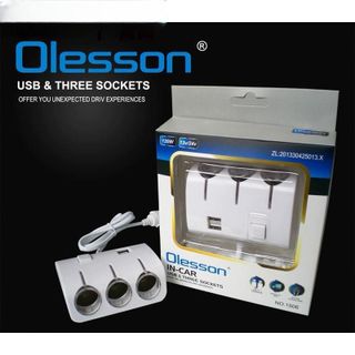 Bộ Chia Tẩu Sạc Ô Tô 3 Cổng Tẩu Chia Sạc 2 Cổng USB Sạc Điện Thoại Ô Tô Oleson Khải Huy Yêu Xe