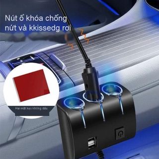 Bộ Chia Tẩu Sạc Ô Tô 3 Cổng Tẩu Chia Sạc 2 Cổng USB Sạc Điện Thoại Ô Tô Oleson Khải Huy Yêu Xe