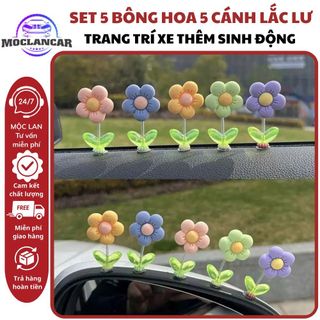 Set 5 Hoa Nhún Trang Trí Taplo Ô Tô / Bàn Làm Việc – Nhiều Màu Pastel Dễ Thương