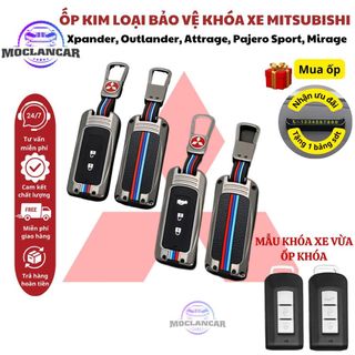 Ốp Khóa Kim Loại Xe Ô Tô Mitsubishi Xpander, Outlander, Attrage, Pajero Sport, Mirage Thể Thao Phản Quang