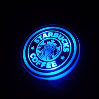 Phụ Kiện Trang Trí Ô Tô Lót Cốc Nước Có Đèn LED RGB Cảm Biến Rung Nội Thất